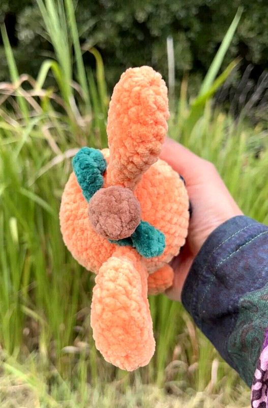 Handcrafted Stuffed Halloween Pumpkin Amigurumi Orange Bunny Plushy Gift Soft gallery