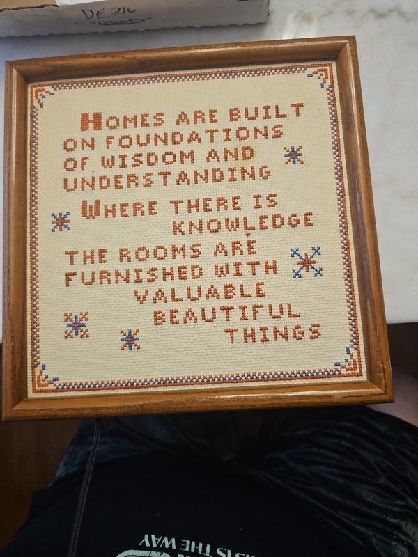 Words Of Wisdom Hand Made By Mable Crawford 1982 12 By 12 Inches