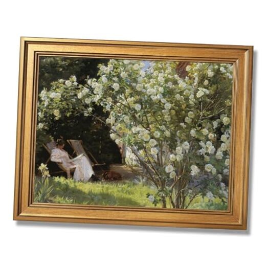 Gold Framed Vintage Wall Art Retro French Country Garden 12″L x 16″W style-5
