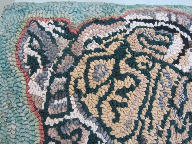 HAND-HOOKED TORTOISE FOOTSTOOL (Hooked by Ramona Maddox) gallery