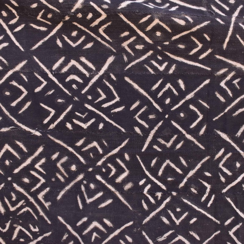 Bògòlanfini Black Mudcloth Textile Mali 67x33 inch