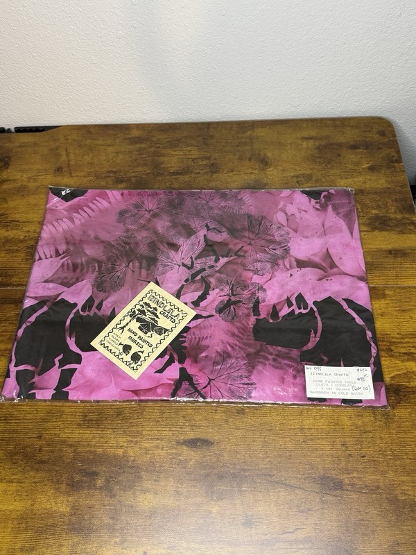 Vintage South African Hand Dyed & Painted Tie Dye Safari Tribal Table Cloth