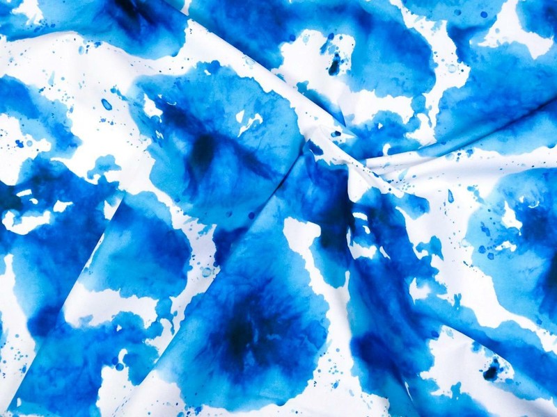 "Inspired Indigo" A Hoffman Spectrum Print Blue/Indigo on Bright White