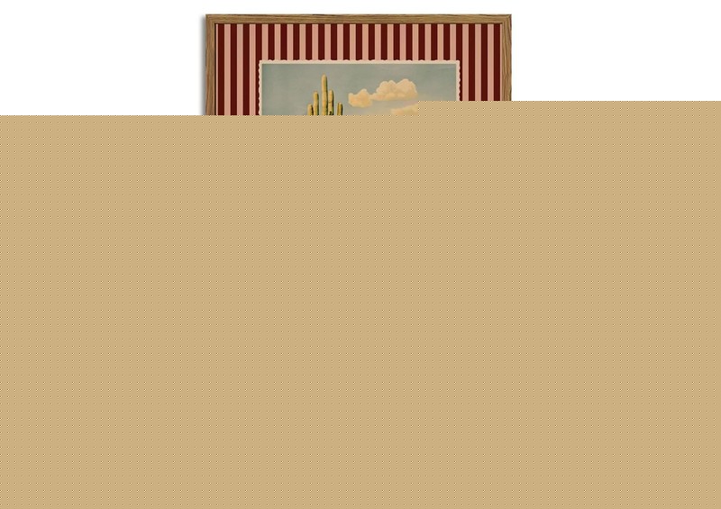 Framed Vintage Western Landscape Wall Art Set of 3, Striped Postcards Southwe...