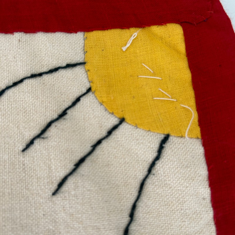 Vtg Khayamiya Egyptian Wall Hanging Hand Sewn Applique Textile Art Donkey Tents gallery