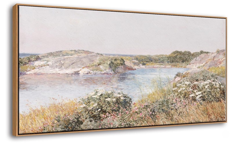 DJSYLIFE Large Framed Wall Art – Vintage Countryside Landscape Wildflowers Ri…
