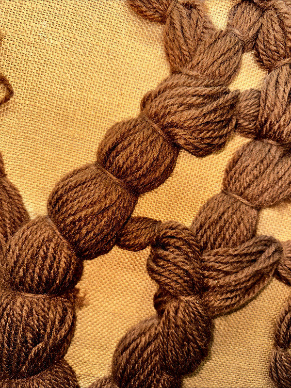 Vintage 1980 Tree of Life Crewel Yarn Wall Hanging Braided Fiber Art 34” gallery