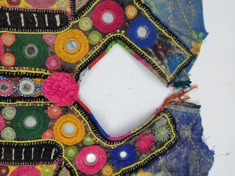 Vintage Traditional Kuchi Banjara Embroidered Neck Panel 55x46cms gallery