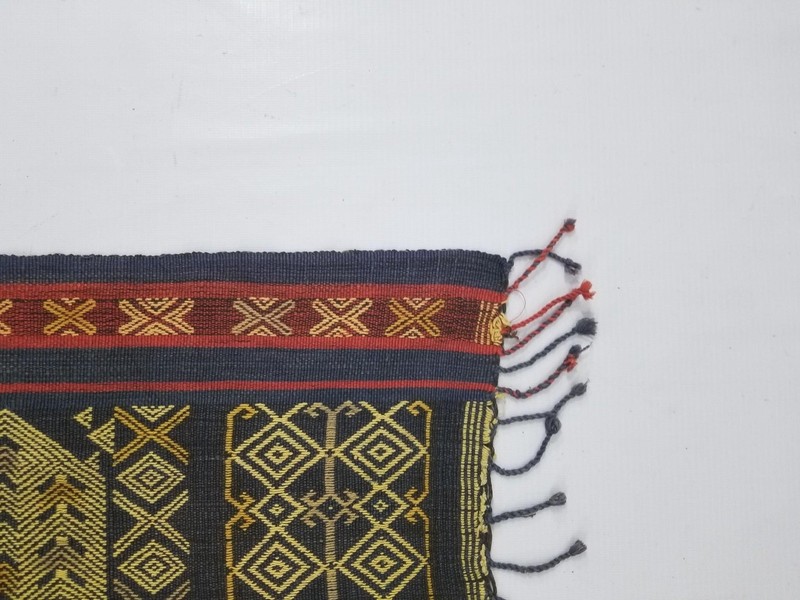 Vintage Indonesian Sumba Hinggi Ikat Handwoven Ceremonial Cloth 127x35cm gallery