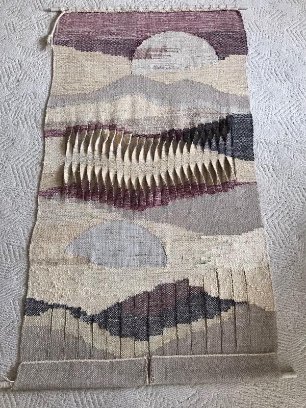 Contemporary 1970’s Mid Century Hand Woven Large Wool Wall Hanging Wall Art gallery