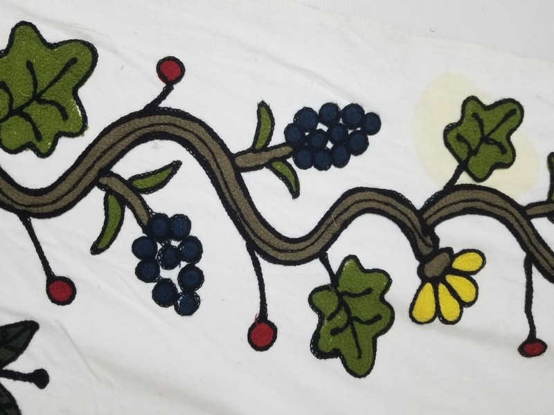 Antique Traditional Kashmiri Crewelwork Tree of Life Motif Textile Panel 295x152 gallery