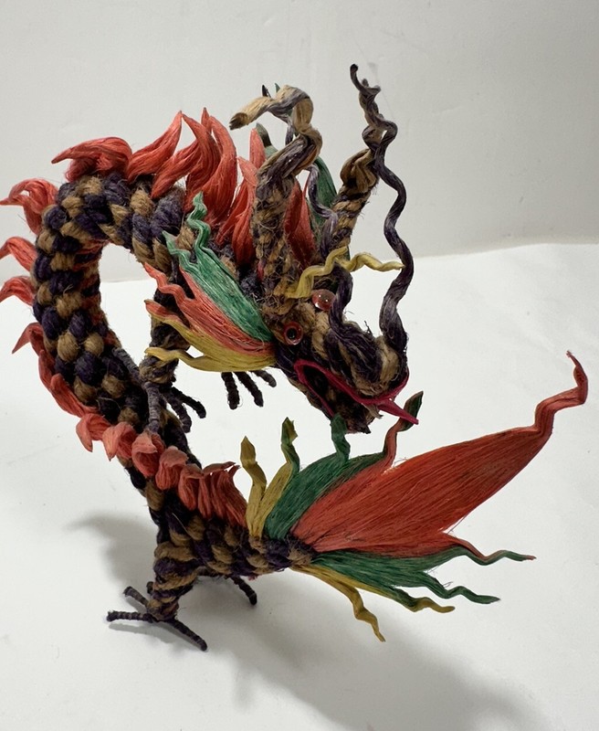 Chinese Dragon Sculpture Made of Jute Rope 7” gallery