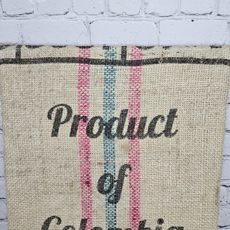Product Of Colombia Authentic Burlap Sack Wrapped Canvas Wood Framed Art 20x16 gallery