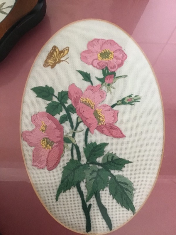 Vintage Mixed framed Embroidered Tapestry Homemade Art Bundle gallery