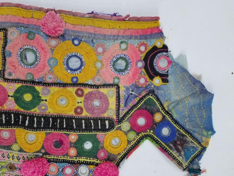 Vintage Traditional Kuchi Banjara Embroidered Neck Panel 55x46cms gallery