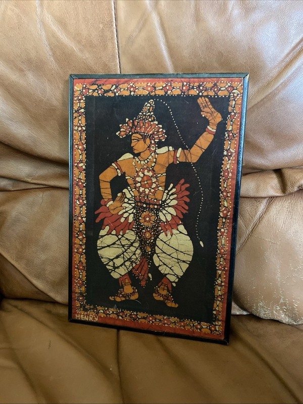 Handmade batik Kandyan Dancer Framed Signed 12×9