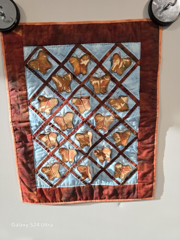 Handmade Batik 3 D Butterfly Tapestry * Wall Hanging * Quilt Art * Signed * 2001