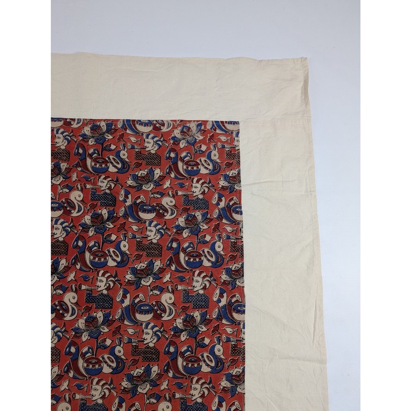 Vintage Indian Kalamkari Style Musician Cotton Textile 85x58in gallery