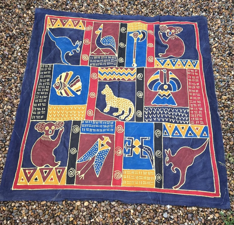 Superb Australian/New Zealand Ethnic Wall hanging painted cloth Wall Art Large gallery