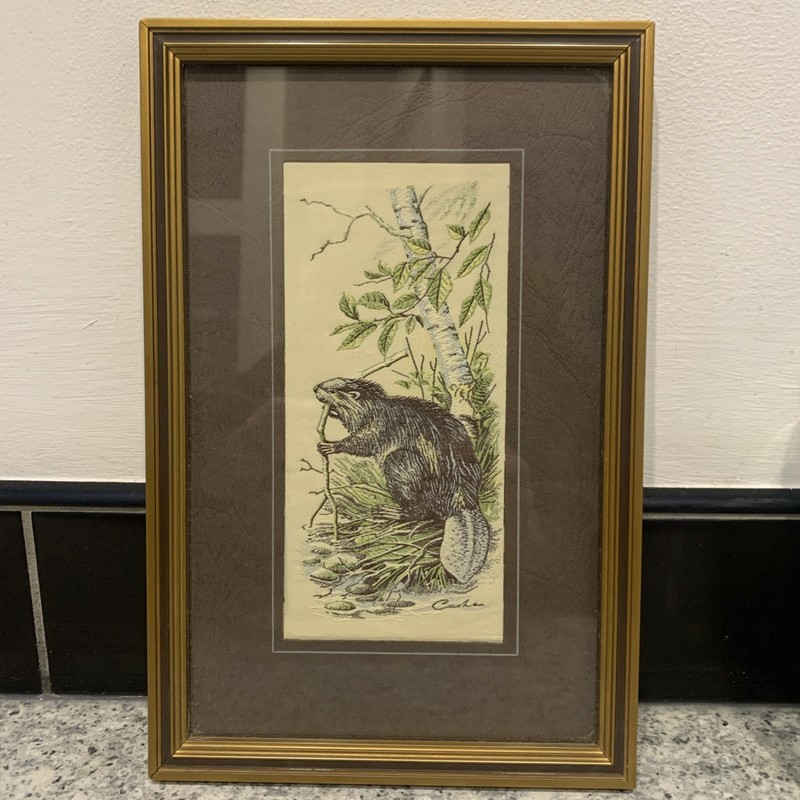 Cash’s of Coventry woven silk picture In Frame – Beaver. VGC
