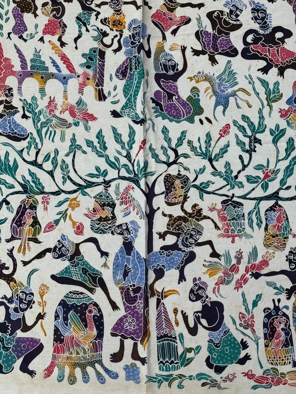 Asian, Balinese, Thai Ethnic Batik Textile Art Fabric * 35 x 27 gallery
