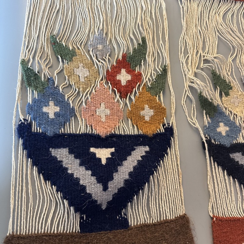 Vintage Woven Wall Art Floral Basket - Set Of 2 gallery