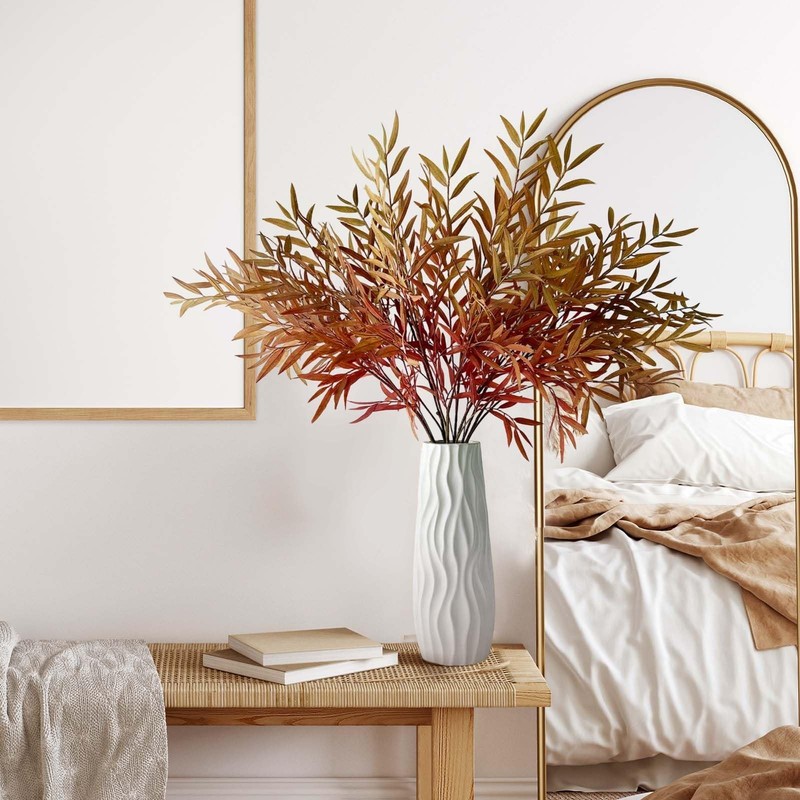 SNAIL GARDEN 4 Bundles Artificial Fall Leaves Stems with 912 Graduated Leaves... gallery