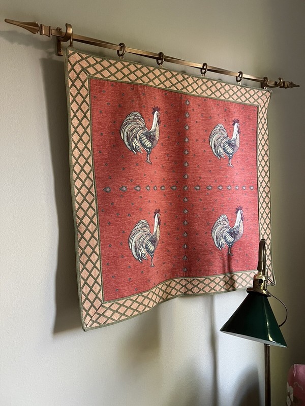 29” by 31” Cotton Tapestry of Roosters Designed by CSI Creations De France gallery