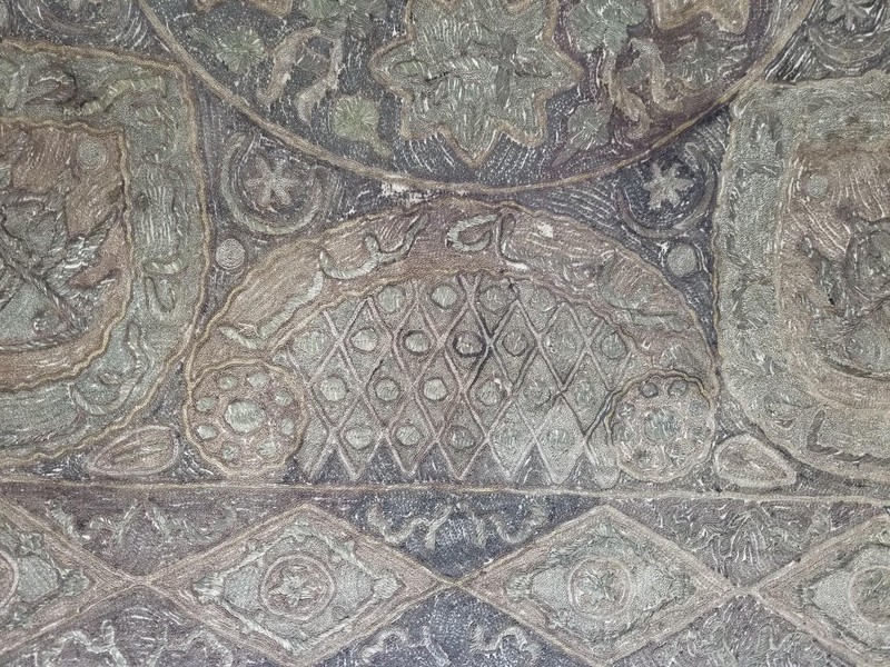 Antique Ottoman Metallic Embroidered Textile 41x41in gallery