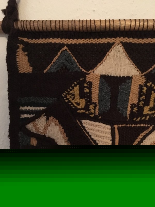 Wall Hanging, Fiber Textile Art Weaving in Brown, Gray, Cream, Tan 15.5"x13" gallery