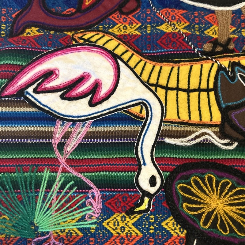 Peruvian Hand Woven Embroidery Uros Island Vintage Wall Hanging Art gallery