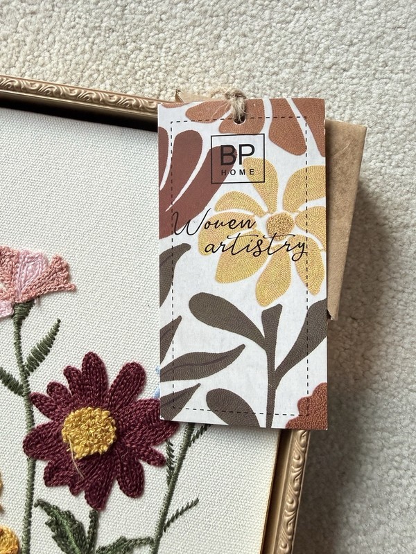 New BP Home Textile Embroidery Woven Wall Art wild flowers gallery