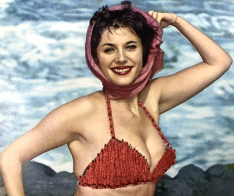 Vintage ROMARLI ZARAGOZA SILK EMBROIDERED BIKINI MODEL Postcard made in SPAIN 05 gallery