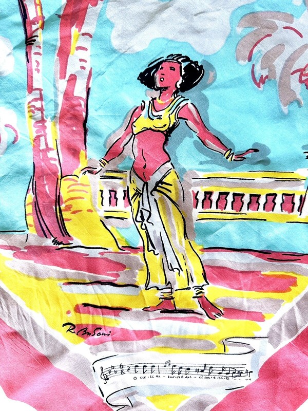 Rafaello Busoni -Graphic Artist 1940’s Uncut Silk Scarf gallery