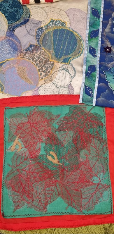 6x Vintage Fabric Art Collage Picture Wall Hanging Decor Retro Cushion material gallery