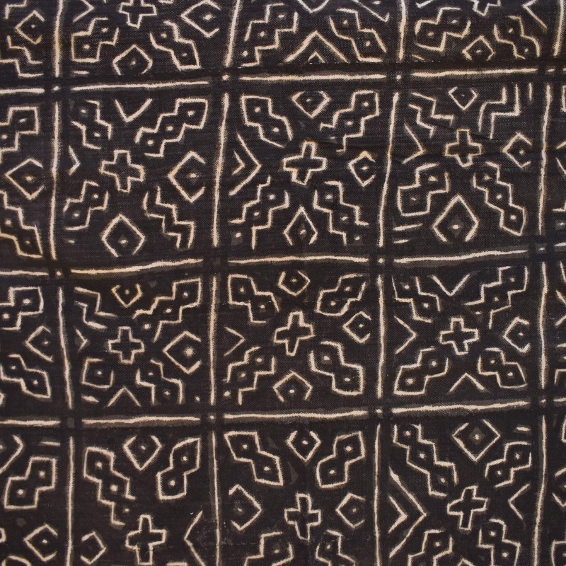 Bògòlanfini Black Mudcloth Textile Mali 56x33 inch