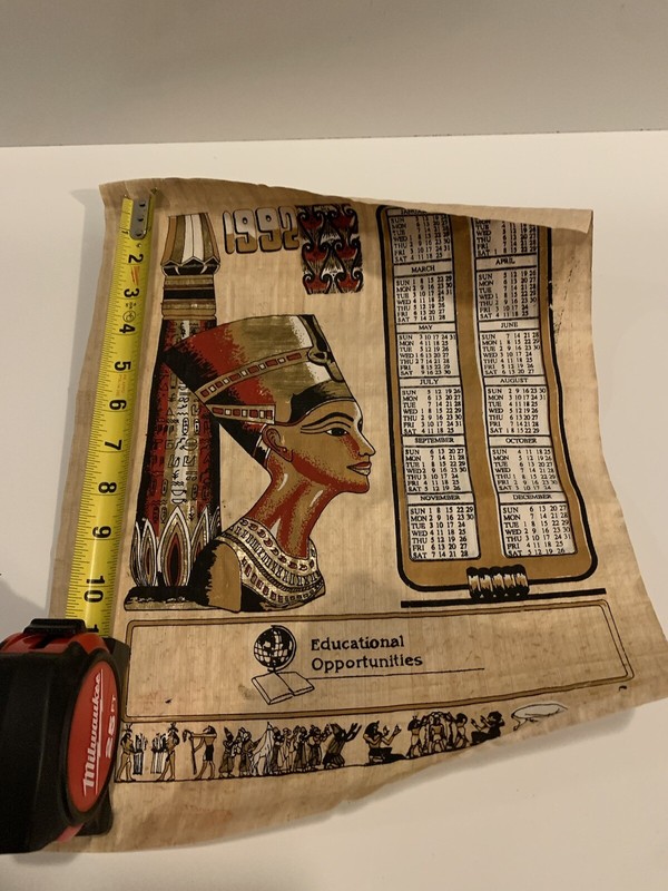 Two Egyptian Papyrus Hieroglyphic Alphabetic And Calendar F2/3