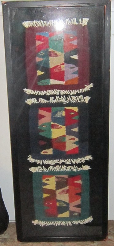 Hand Woven TEXTILE WALL ART Tapestries FISH MOTIF Pisces MID CENTURY MODERN