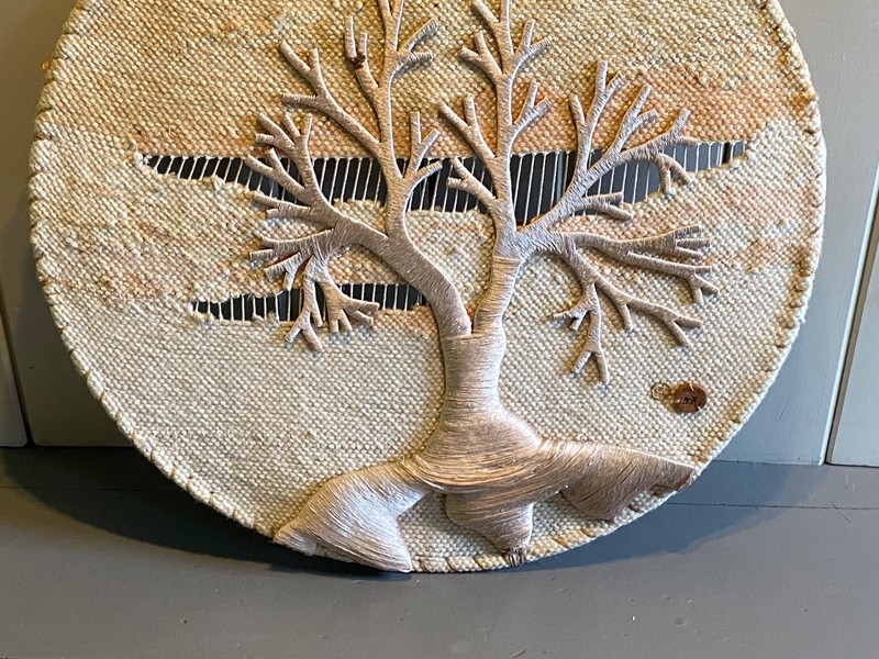 Vtg 80s Don Freedman 34" Tree of Life Fiber Wall Art Sculpture Woven Post Modern gallery