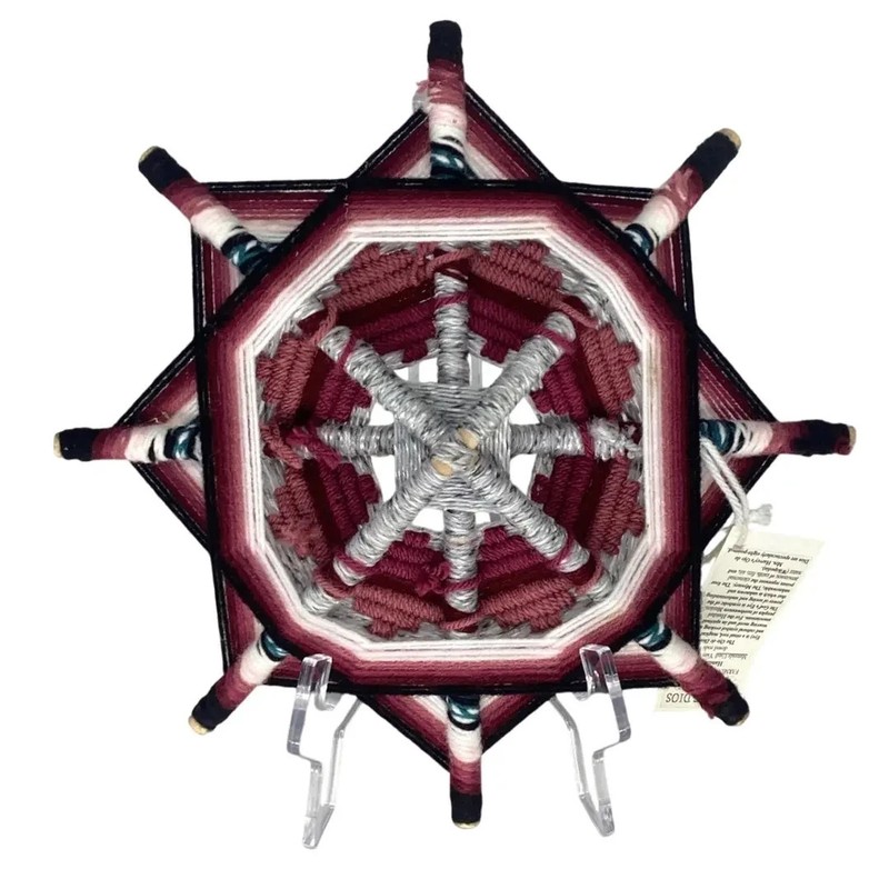 Ojo de Dios Mandala Gods Eye 8 Point Multicolor Woven Yarn Wall Art 12 Inch gallery