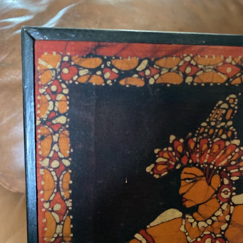 Handmade batik Kandyan Dancer Framed Signed 12x9 gallery