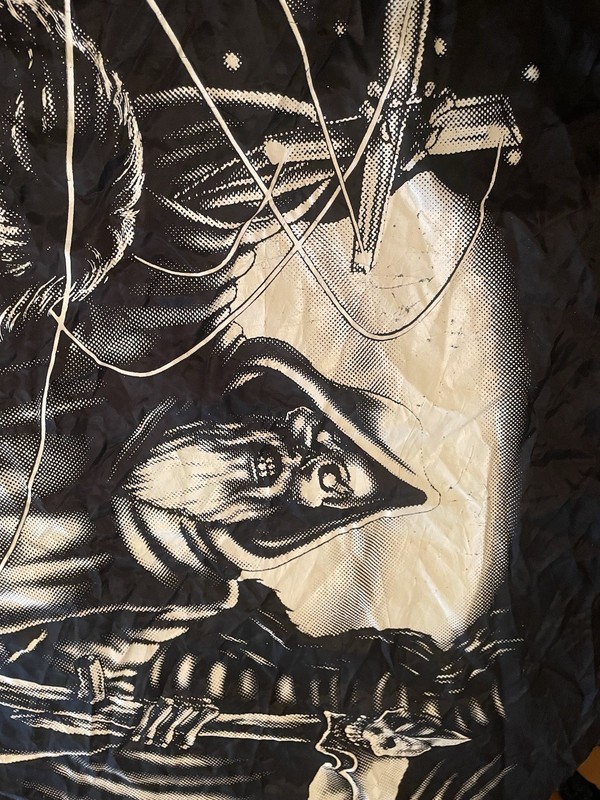 1989 Tapestry Just Brass Nikry Vintage Pinup Naked Girl Grimm Reaper Metal Black gallery