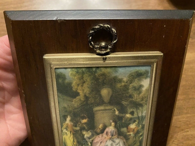 Vintage Colonial Ladies Women Fabric Art Decor Wood Plaque C10 gallery