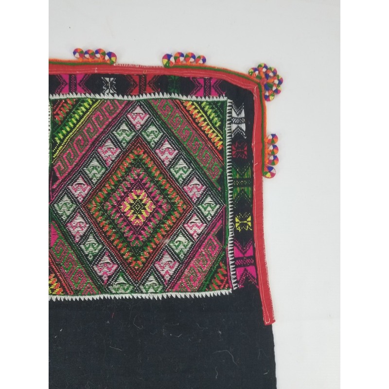 Vintage Traditional Hmong Tribal Hand Woven Geometric Textile 162x37cm gallery