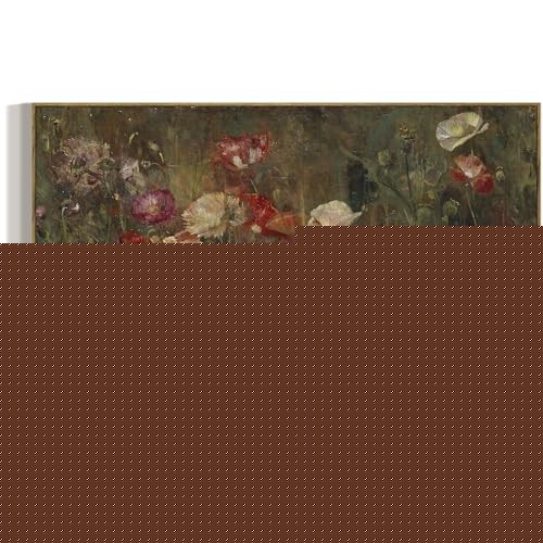 Framed Large Canvas Wall Art Home Decor,Vintage Flower 36″L x 24″W Poppies
