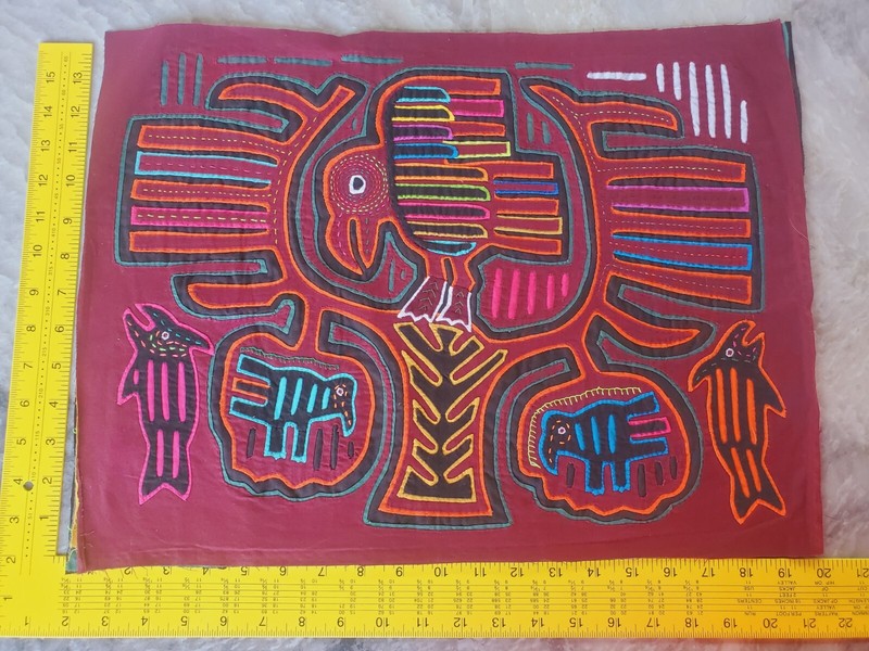 Mola Kuna Indian Wall Folk Art Textile Panama wall hanging 2242