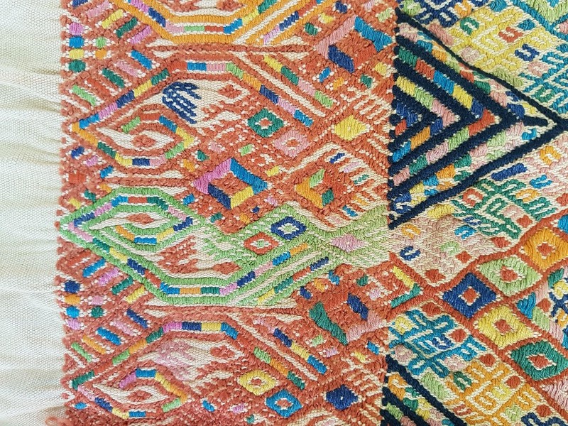 Vintage Handwoven Embroidered Textile 62x35 inches gallery