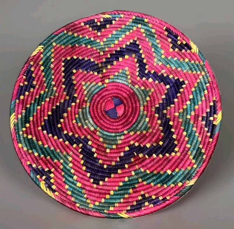 Vintage Ethiopian Handwoven Mesob Basket Woven Art Decor