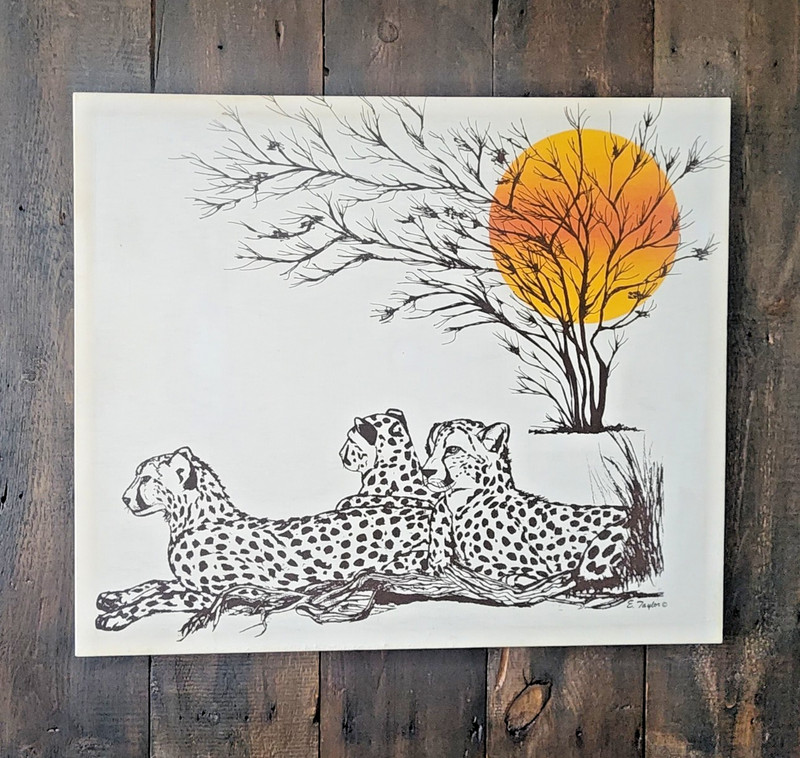 MCM Fabric Wall Art Cheetahs by E. Taylor