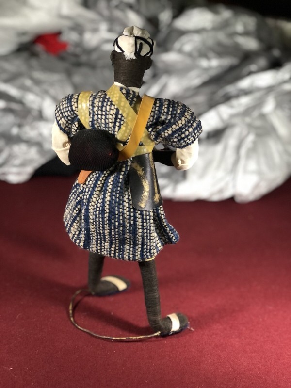 Moroccan Leather Wool Tin Wired Intention Doll. Very Well Made. Eleven Inches. gallery
